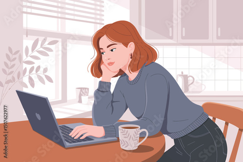 businesswoman working on her laptop
