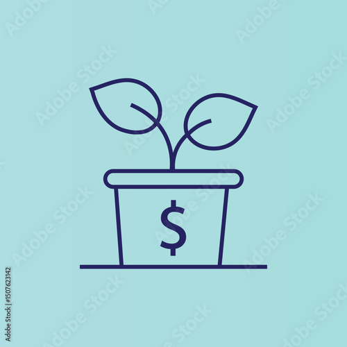 Money growth  icon set. Flat design. Financial benefit concept. Symbol of cost rising.