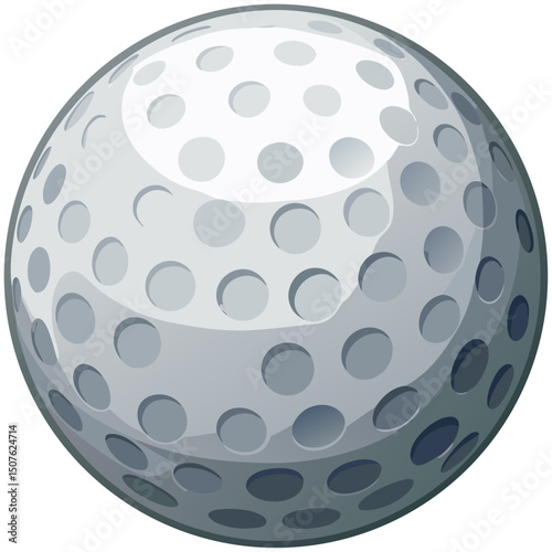 Realistic golf ball vector illustration with dimples, sports equipment icon
