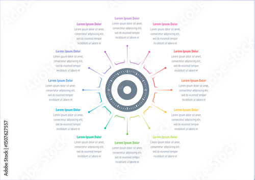 wheel infographic template. twelve steps information template. infographic template for education, business, industry, technology, annual report, magazine