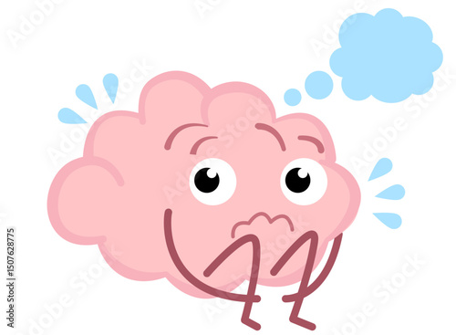 Anxiety concept, overthinking and distressed brain