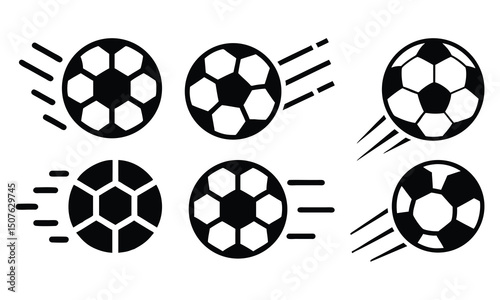 A vector illustration of a set of soccer balls for sport game design