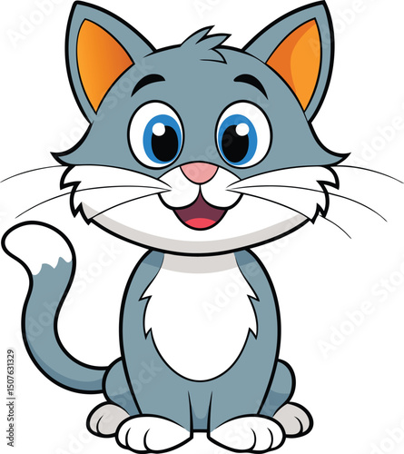 Cute Cat Vector Illustration