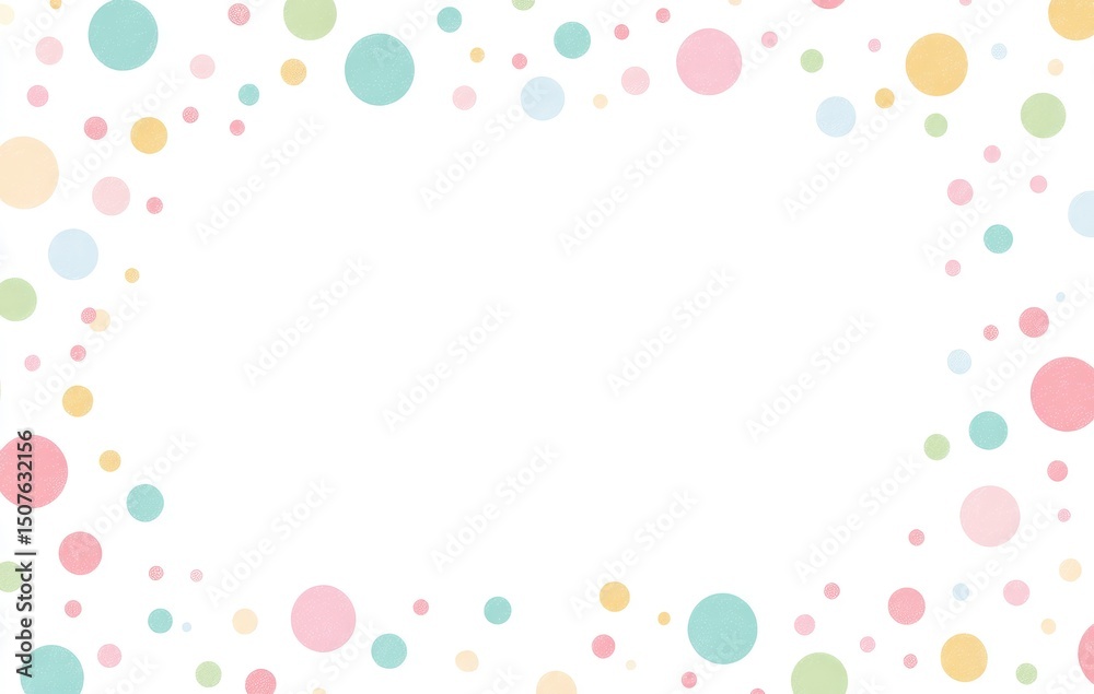 Colorful Polka Dot Background with White Space Colorful Polka Dot Background with White Space