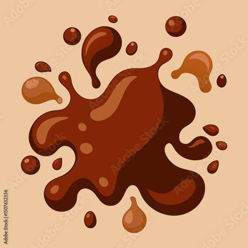 Set of Chocolate Drink Splash