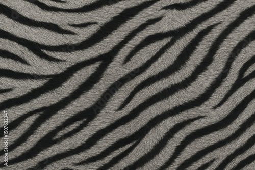 Grey Tiger Fur Texture. Animal Print. Background. Wallpaper.