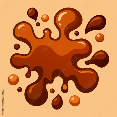 Set of Chocolate Drink Splash