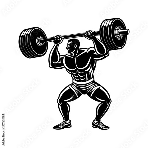 create a simple weightlifting vector art