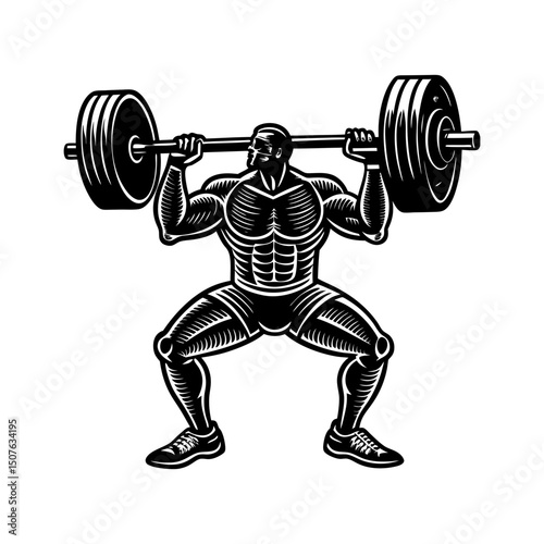 create a simple weightlifting vector art