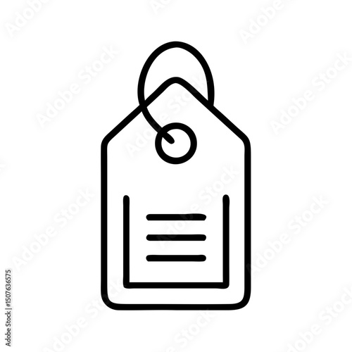 Blank price tag outline with loop for attachment  