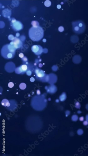 Abstract Blue Bokeh Background Shimmering Lights and Glowing Circles