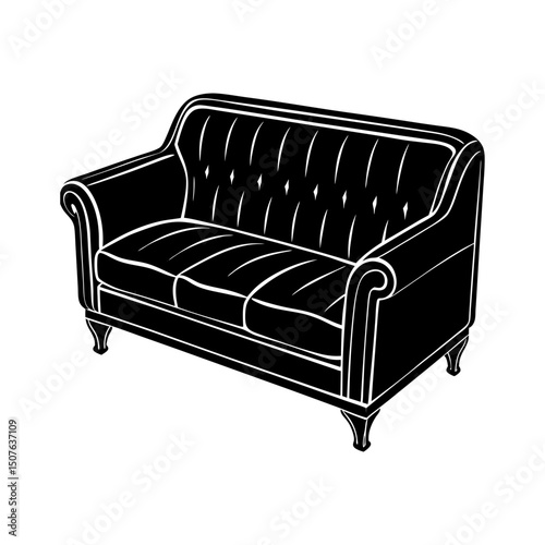 create a sofa vector art silhouette