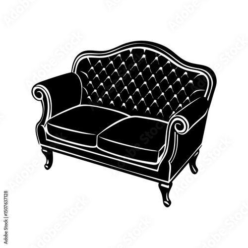 create a sofa vector art silhouette