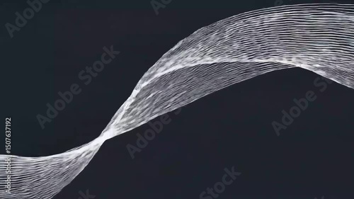 Abstract Swirling White Lines on Dark Background Minimalist Art