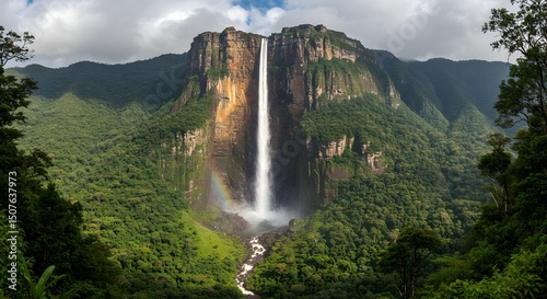 The breathtaking Angel Falls in Venezuela, showcasing its immense height and stunning natural beauty.