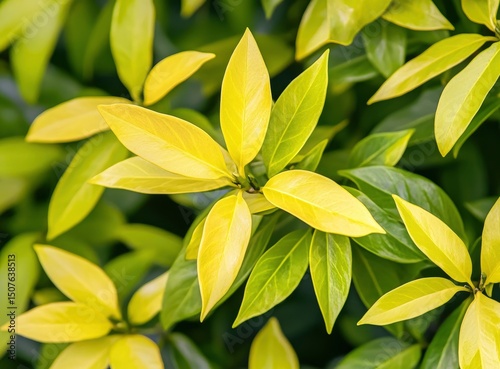 Wallpaper Mural Green and Yellow Leaves Torontodigital.ca
