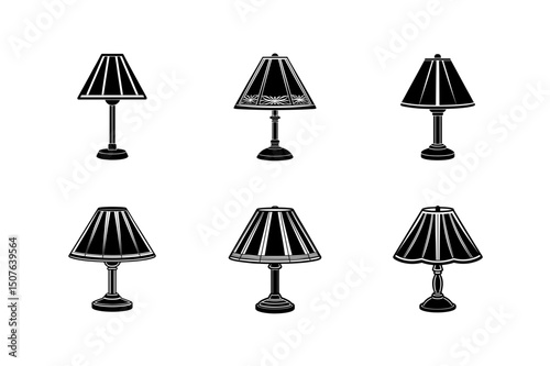 create a table lamp triangular lamp vector art silhouette