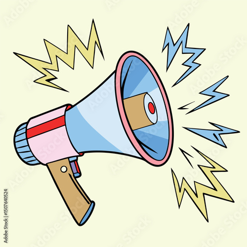 Colorful Megaphone Vector Graphic Announcement Loudspeaker Design