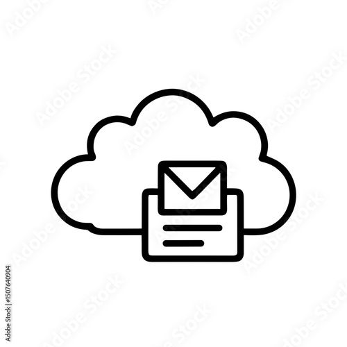 Cloud storage with email document symbol for preparing college documents  