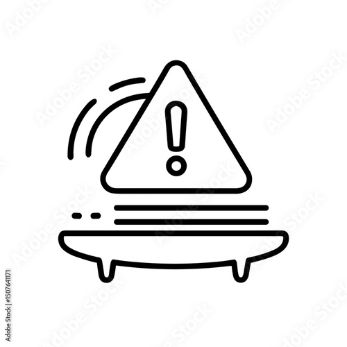 Warning sign icon indicating phishing risks in a digital context  