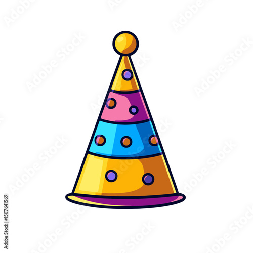 Colorful party hat icon ideal for celebrations and festive occasions to enhance joy and fun with minimalist design
