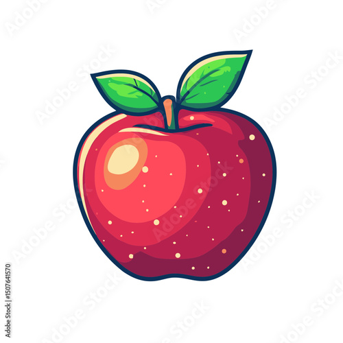Fresh organic apple with vibrant colors and detailed leaves, representing the essence of healthy eating and sustainability in food choices
