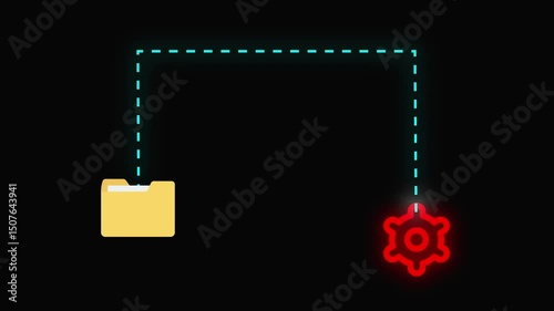 Abstract Neon Light Blue Rhombus Pattern Digital Art