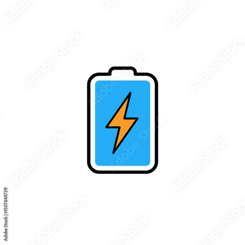 Battery Charging Flat Icon for Mobile and Electronic Devices