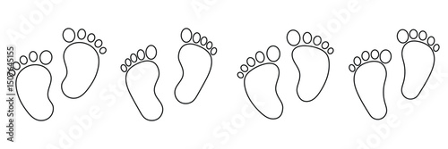 Baby footprint icon. Footprint icon vector illustration design. Vector illustration of baby footprint. Baby Footprints Vector Line Icon Design. Baby Footprints vector black silhouette cricut design. 