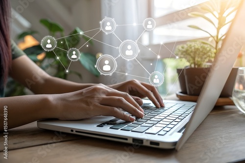Businessman choosing customer by Analysis and data network exchange customer. HR recruitment and global outsourcing, Customer service, Teamwork, Strategy, Technology and social network.