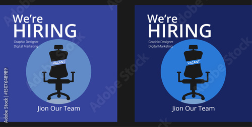 We are hiring job vacancy Social Media Post Or Instagram Promotional Social Media Square Banner And Square Flyer Template Design