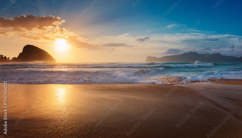 Obraz premium ocean beach at sunrise