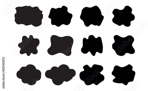 Abstract Organic Blob Shapes Vector Silhouettes Collection