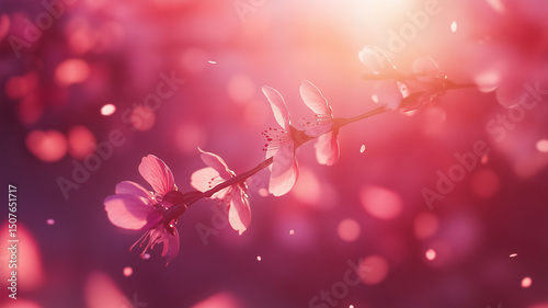 Soft Cherry Blossoms Swaying in the Breeze as Petals Catch the Warm Sunlight (4)