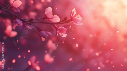 Soft Cherry Blossoms Swaying in the Breeze as Petals Catch the Warm Sunlight (5)
