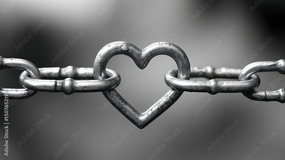 Fototapeta premium Heart-Shaped Chain Link An Expression Of Eternal Love
