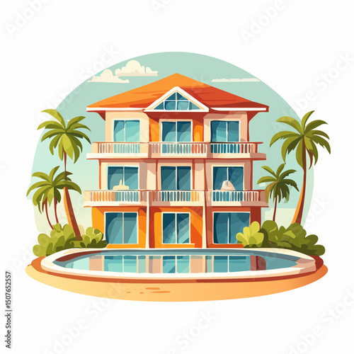 Vector Image: Artist's Rendition of Estate Home (100)