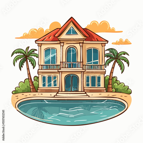 Vector Image: Artist's Rendition of Estate Home (01)