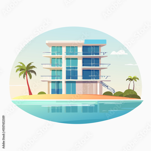 Vector Image: Artist's Rendition of Beach Estate Home (101)