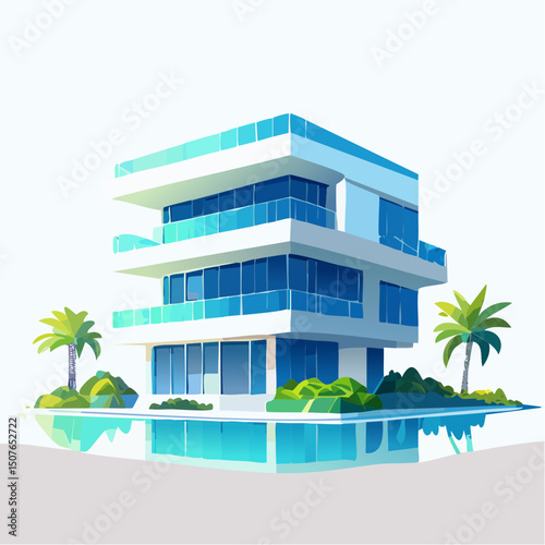 Vector Image: Artist's Rendition of Estate Home (53)