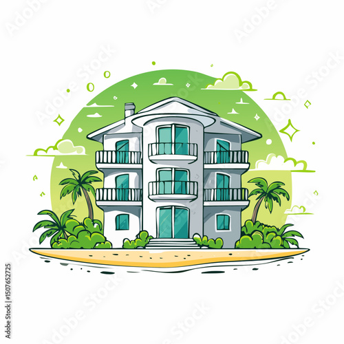 Vector Image: Artist's Rendition of Estate Home (49)