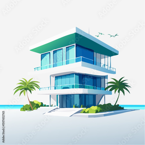 Vector Image: Artist's Rendition of Estate Home (66)