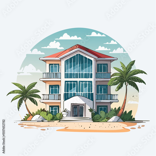 Vector Image: Artist's Rendition of Estate Home (73)