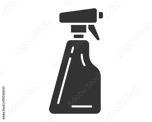 Minimalist graphic of a spray bottle. Symbolizes cleaning, hygiene, and household chores. Versatile for icons, infographics, or representing disinfectant and sanitation.