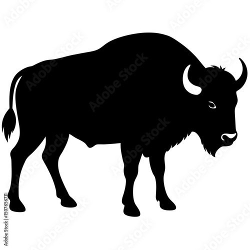 vector illustration of a Buffalo on a white background.
