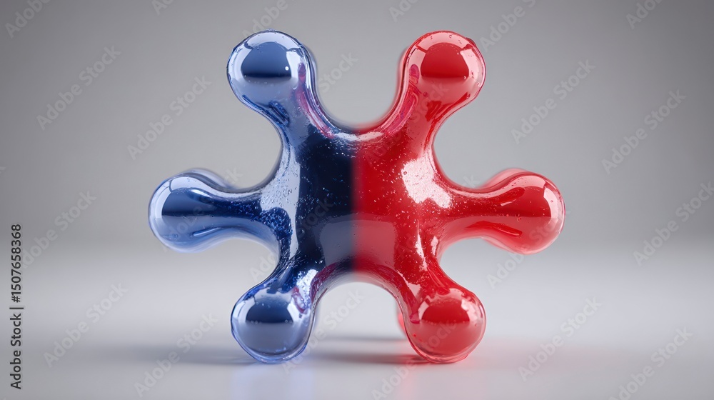 Obraz premium Abstract Glass Sculpture in Red and Blue with Modern Design for Artistic and Decorative Purpose