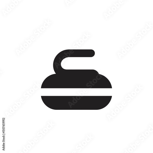 Curling stone icon. Championships and tournaments. Equipment for winter game, variety of sports concept