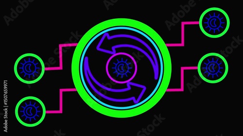 70% OFF text on speech bubble line animation on black background.