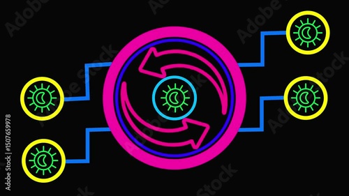 70% OFF text on speech bubble line animation on black background.