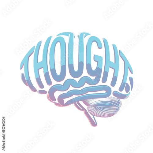Creative representation of the concept of thought depicted through a stylized brain illustration in soft colors